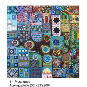 绘画 标题为“Mosaiques” 由M'Hamed Saci, 原创艺术品, 油