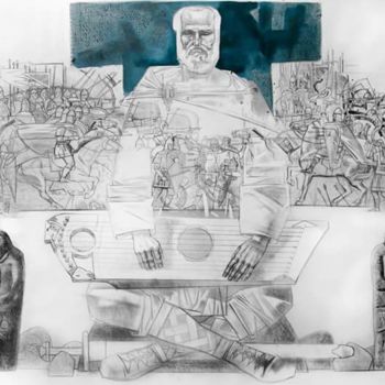 제목이 "Storyteller. Drawing"인 그림 Andrey Simakov로, 원작, 잉크