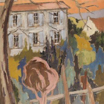 Peinture intitulée "La maison de Bures…" par Dominique Bertrand, Œuvre d'art originale
