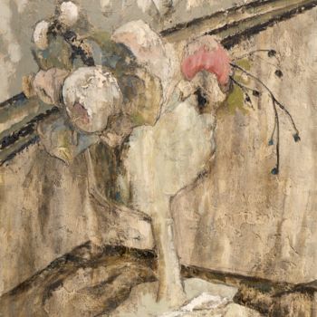 Peinture intitulée "Vase de fleurs" par Dominique Bertrand, Œuvre d'art originale