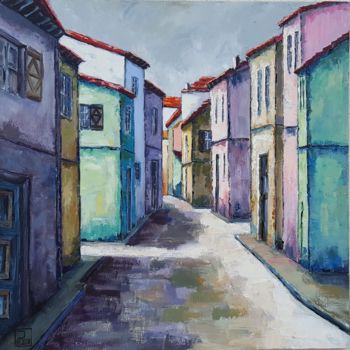 Peinture intitulée "Rue claire" par Patricia Lejeune, Œuvre d'art originale
