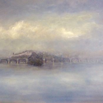 Painting titled "Revoir Paris" by Noëlle Lassailly, Original Artwork, Acrylic