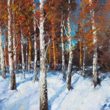 Malarstwo zatytułowany „Birches” autorstwa Mark Kremer, Oryginalna praca, Olej