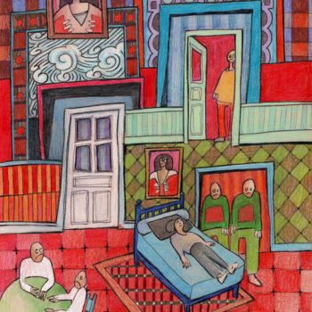 图画 标题为“rêve, ... ou cauche…” 由Delphine Mabed, 原创艺术品