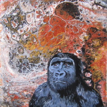 Pintura intitulada "monkey" por Ellen Hendrikx, Obras de arte originais, Acrílico