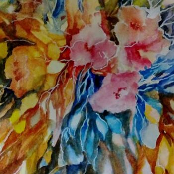Painting titled "Explosão" by Isabel Alfarrobinha, Original Artwork, Watercolor