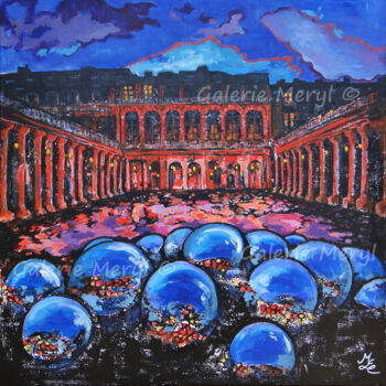 Peinture intitulée "Le Palais Royal et…" par Meryl, Œuvre d'art originale, Acrylique Monté sur Châssis en bois