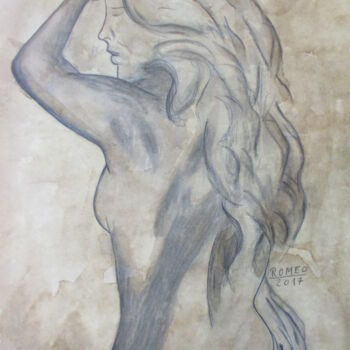 Desenho intitulada "VULTO DE MULHER" por Romeo Zanchett, Obras de arte originais, Outro