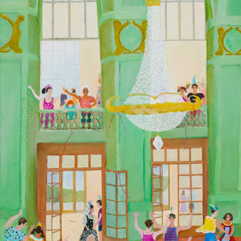Schilderij getiteld "Bal dans le salon v…" door Katia De Carvalho, Origineel Kunstwerk, Olie Gemonteerd op Frame voor houten…
