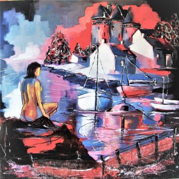 Peinture intitulée "la Sirène de Copenh…" par Jacky Dumergue, Œuvre d'art originale, Huile