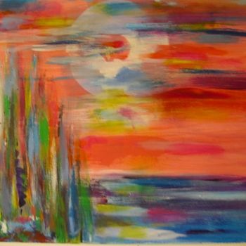 「près d'un champ de…」というタイトルの絵画 Dominique Bertrandによって, オリジナルのアートワーク, アクリル