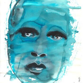 Dessin intitulée "Têtencre 15" par Edith Bos Boyer (EDITH DONC), Œuvre d'art originale, Encre