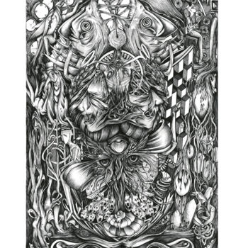 Drawing titled "Derealization" by Efe Efee, Original Artwork, Ink