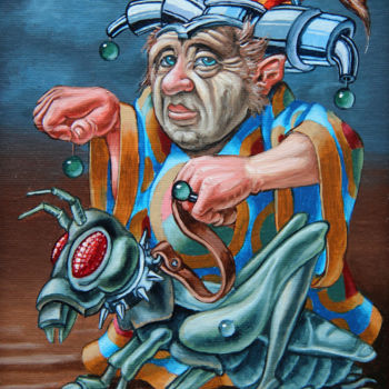 Painting titled "Breeder of Khargols" by Victor Molev, Original Artwork, Oil