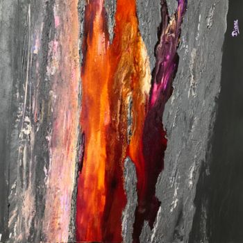 Peinture intitulée "Coucher de soleil" par Diane Breton, Œuvre d'art originale, Acrylique