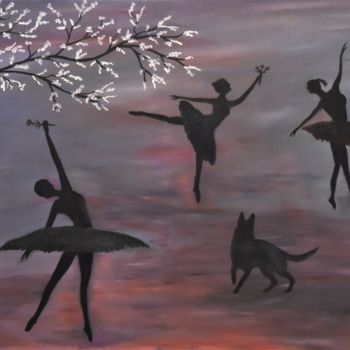 Ζωγραφική με τίτλο "danseuses-classique…" από W-Dagrou, Αυθεντικά έργα τέχνης, Λάδι