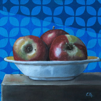 绘画 标题为“Trois Pommes (Three…” 由Elke Thiébaut, 原创艺术品, 丙烯