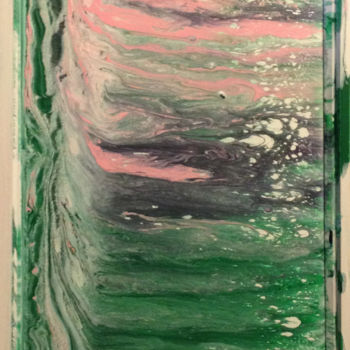 Malerei mit dem Titel "Untitled Green" von Oberlin The Artist, Original-Kunstwerk, Acryl
