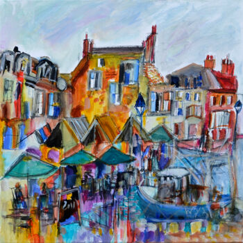 Peinture intitulée "Un embarquement à l…" par Muriel Cayet, Œuvre d'art originale, Acrylique