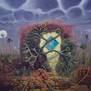 Painting titled "Crystal of Transiti…" by Wojciech Pater, Original Artwork, Oil