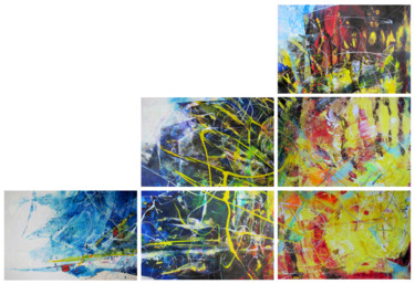 Painting titled "HUGE Abstract, Sury…" by Dmitri Matkovsky, Original Artwork, Acrylic