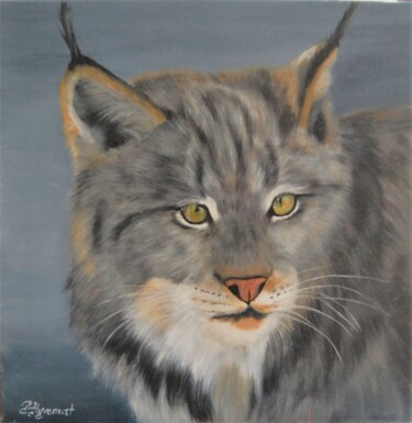 lynx - acrylique sur toile originale signée 绘画 标题为“lynx - acrylique…” 由Patricia Giroldini Hyvernat, 原创艺术品, 丙烯 安装在木质担架架上