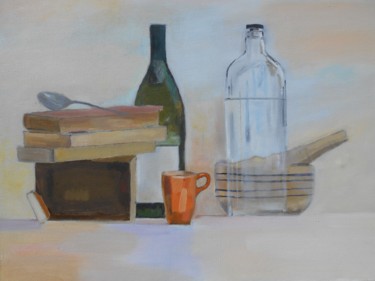 Nature morte aux livres Peinture intitulée "Nature morte aux li…" par Ronan Le Morvan, Œuvre d'art originale, Huile