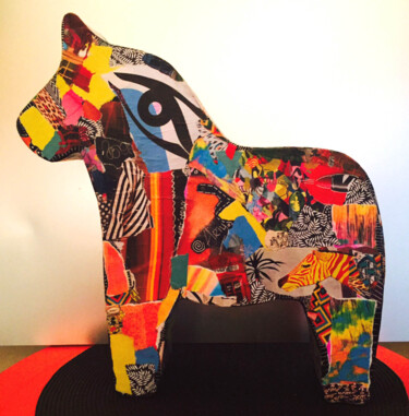Γλυπτική με τίτλο "ARTY'horse.jpg" από Patricia Ducept (Art'Mony), Αυθεντικά έργα τέχνης, Mixed Media