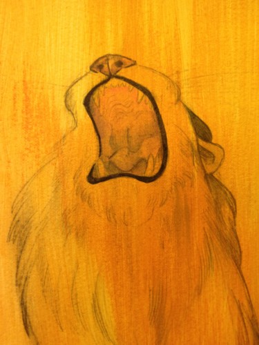 Tightrope-Lion progress 3 绘画 标题为“Tightrope-Lion prog…” 由Oberlin The Artist, 原创艺术品, 丙烯