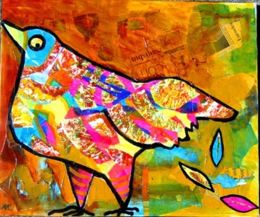 Schilderij getiteld "Feathers" door Agnes Mclaughlin, Origineel Kunstwerk