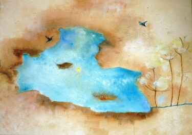 绘画 标题为“du ciel” 由Claudia Marin, 原创艺术品, 油 安装在木质担架架上