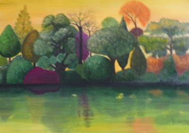 Peinture intitulée "Le-parc.jpg Prix du…" par Myriam Djaouk, Œuvre d'art originale, Acrylique