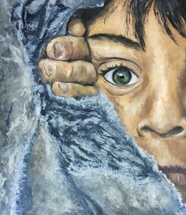 Painting titled "Fear" by Natalia Marinych, Original Artwork, Oil