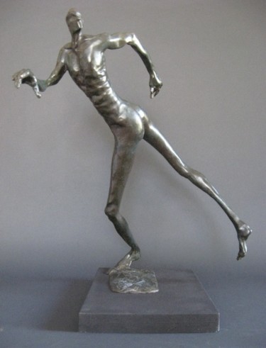 Sculpture titled "running (ms54)" by Richard Herr, Original Artwork, Metals