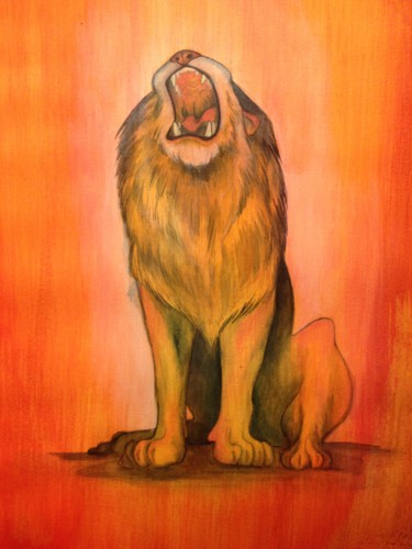 Tightrope-Lion progress 6 绘画 标题为“Tightrope-Lion prog…” 由Oberlin The Artist, 原创艺术品, 丙烯