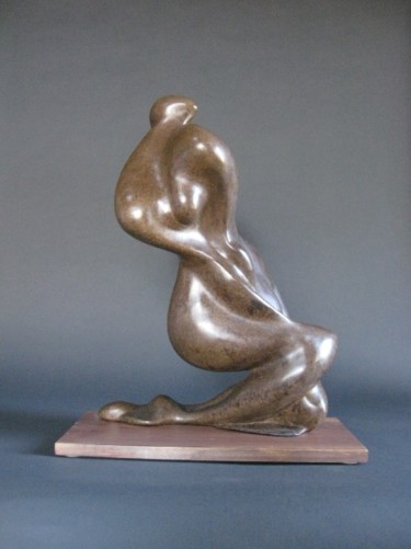 Sculpture titled "kneeling (fs55)" by Richard Herr, Original Artwork, Metals