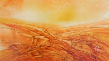 Painting titled "ORANGE VALLEY" by Suddha Sama, Original Artwork, Oil