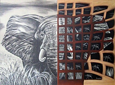 Drawing titled "Gleichgewicht der K…" by August Di Lena, Original Artwork, Charcoal