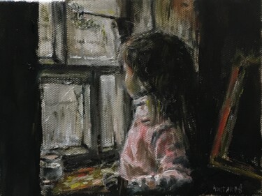 Oil Painting On Canvas Little Girl Artist 제목이 "Oil Painting On Can…"인 미술작품 Vsevolod Chistiakov로, 원작, 기름