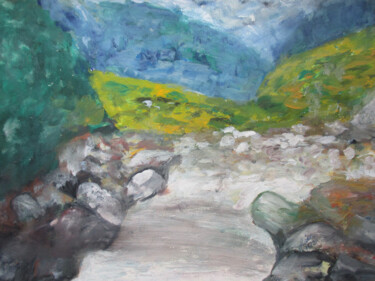Pintura intitulada "RIACHO DE PEDRAS" por Romeo Zanchett, Obras de arte originais, Guache