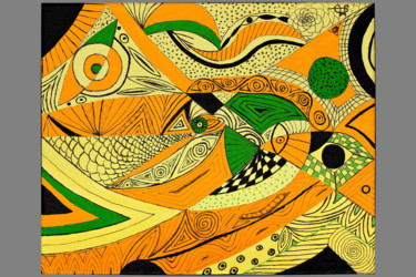 Peinture intitulée "graphisme-1-acryliq…" par Alice Queffelec, Œuvre d'art originale, Acrylique
