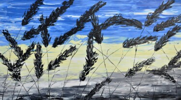 绘画 标题为“Grass And Blue Sky” 由Daniel Urbaník, 原创艺术品, 油