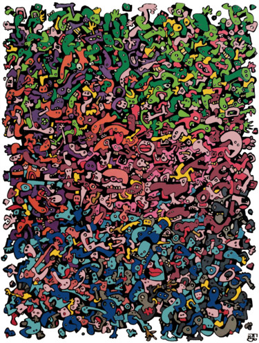 Peinture intitulée "skordyr" par Frob, Œuvre d'art originale, Acrylique