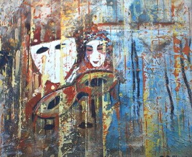 Peinture intitulée "venezia come Hongko…" par Roberto Balducci, Œuvre d'art originale, Huile