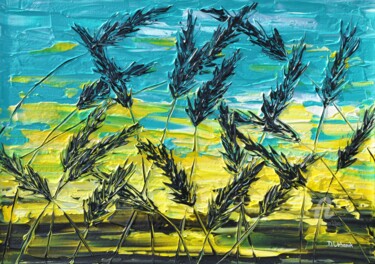 Grass In Turquoise 绘画 标题为“Grass In Turquoise” 由Daniel Urbaník, 原创艺术品, 丙烯