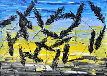 绘画 标题为“Grass In Blue” 由Daniel Urbaník, 原创艺术品, 丙烯