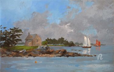 Peinture intitulée "chapelle-de-boedic.…" par Elisabeth Bazin, Œuvre d'art originale, Acrylique