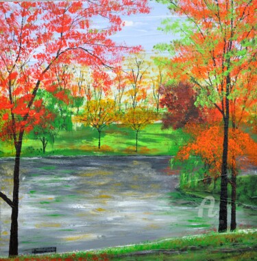 Peinture intitulée "Constitution Garden…" par Daniel Urbaník, Œuvre d'art originale, Acrylique