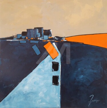 Peinture intitulée "Cap sur la Cité" par Edith Verdickt, Œuvre d'art originale, Acrylique