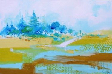 Painting titled "Peaceful Countryside" by Irina Rumyantseva, Original Artwork, Acrylic